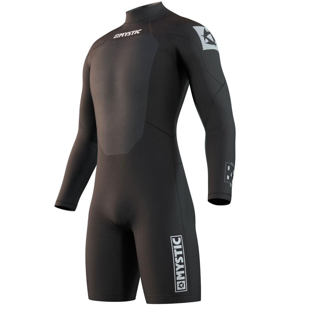 Mystic Brand lange mouwen Shorty 3/2mm rugrits Flatlock Zwart heren wetsuit 1