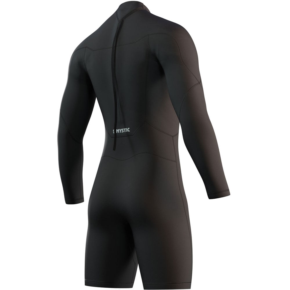 Mystic Brand lange mouwen Shorty 3/2mm rugrits Flatlock Zwart heren wetsuit 2