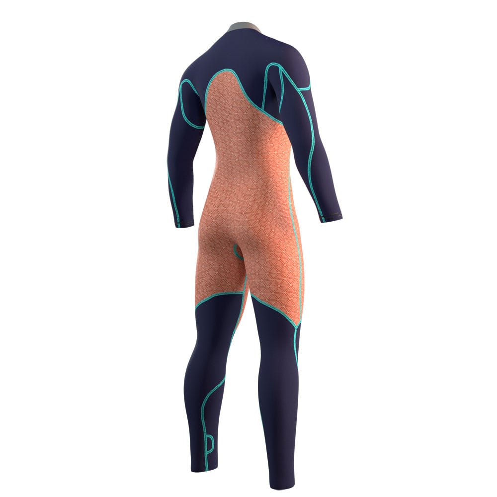 Mystic Majestic fullsuit wetsuit heren 5/4mm borstrits navy blauw 4