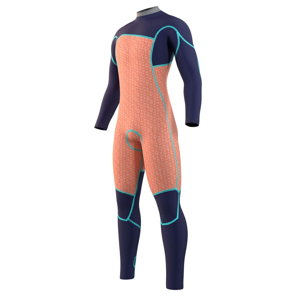 Mystic Majestic fullsuit wetsuit heren 4/3mm borstrits navy blauw 3