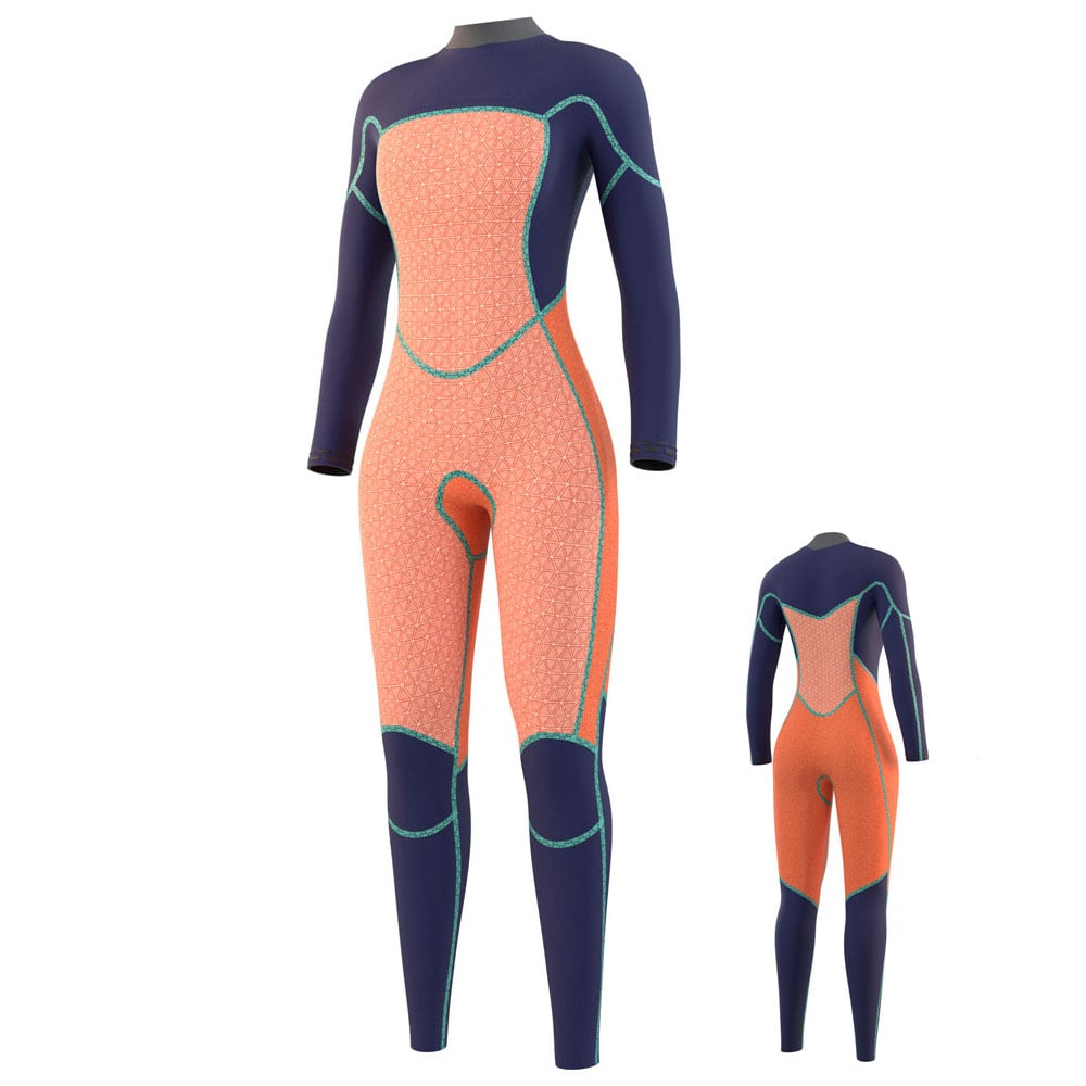 Mystic Jayde fullsuit wetsuit 5/4mm dubbele borstrits dames navy blauw 4