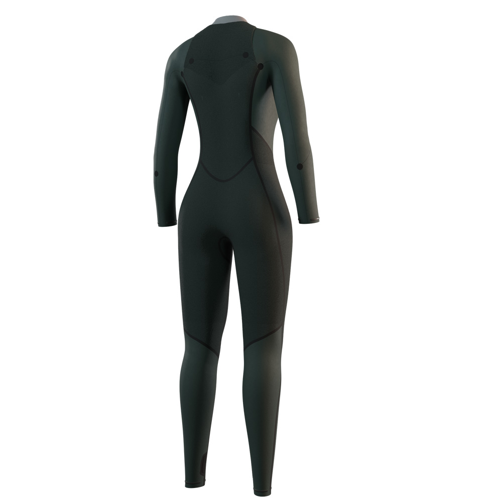 Mystic Haven fullsuit wetsuit 4/3 mm rugrits dames zwart 4