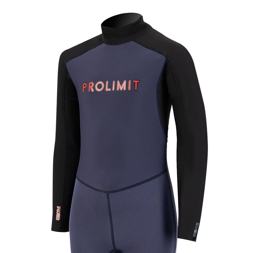 Prolimit Grommet fullsuit 3/2 rugrits blauw/rood kids 3