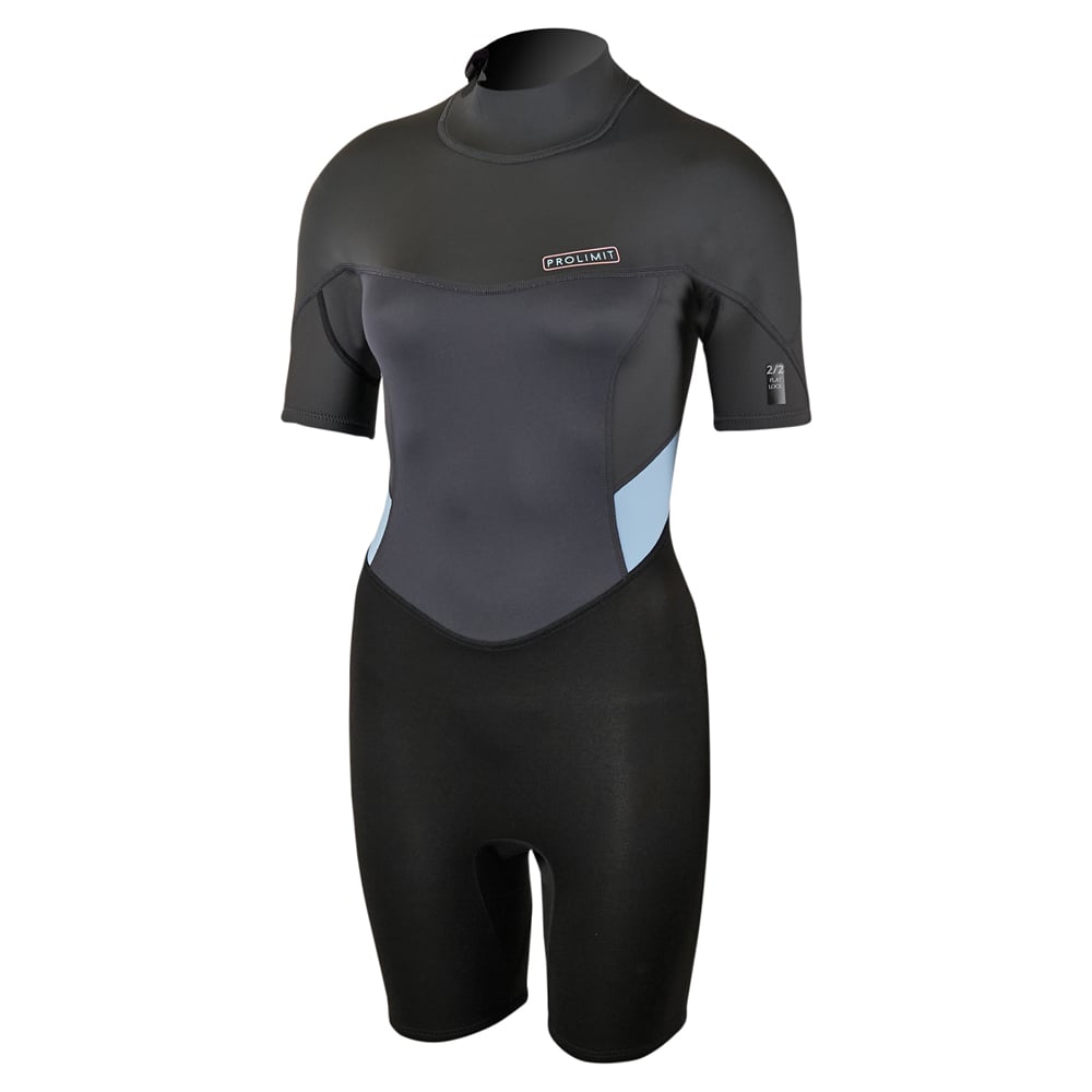 Prolimit Fire shorty 2/2 mm rugrits blauw/grijs wetsuit dames 2