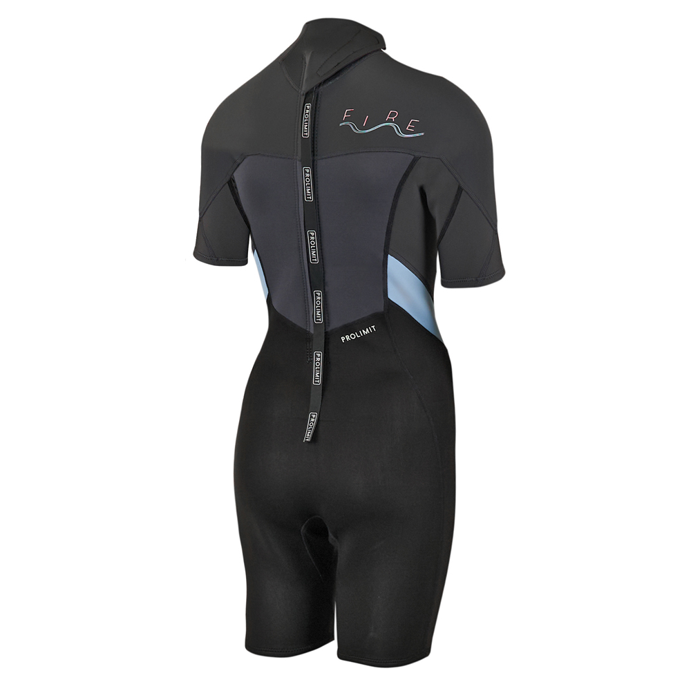 Prolimit Fire shorty 2/2 mm rugrits blauw/grijs wetsuit dames 3