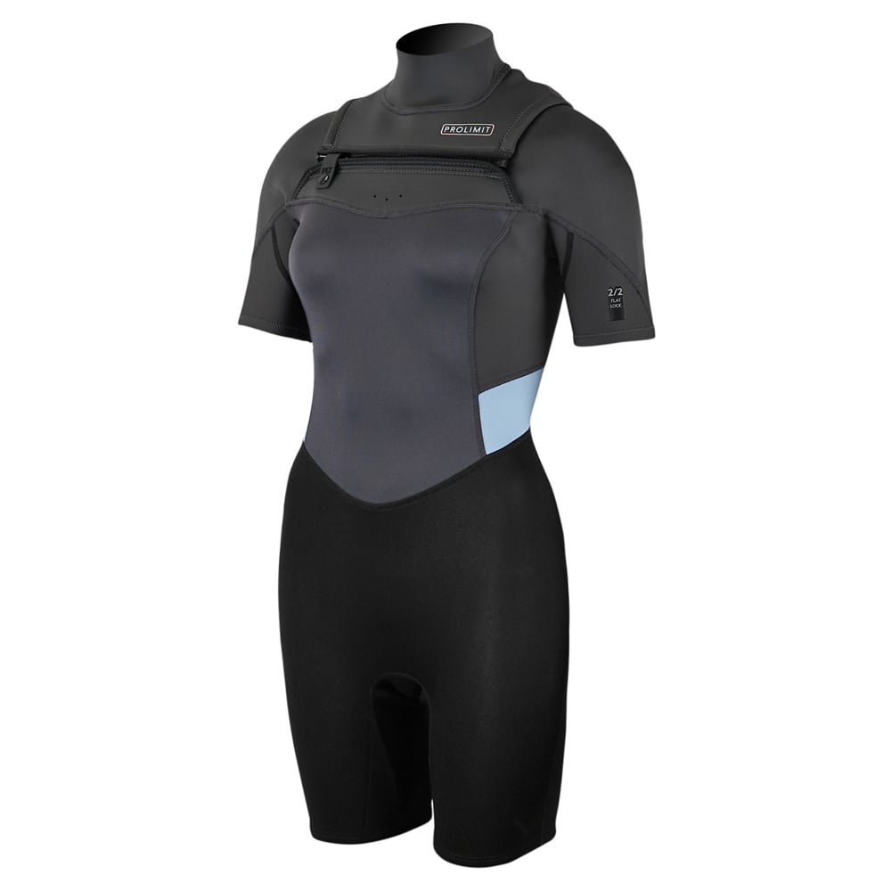 Fire shorty Freezip 2/2 mm borstrits blauw/grijs wetsuit dames