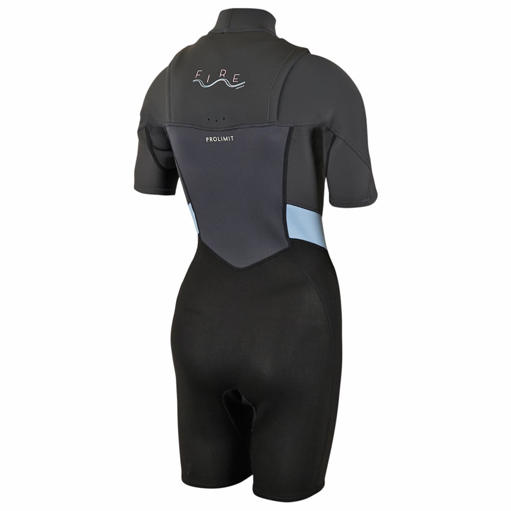 Fire shorty Freezip 2/2 mm borstrits blauw/grijs wetsuit dames