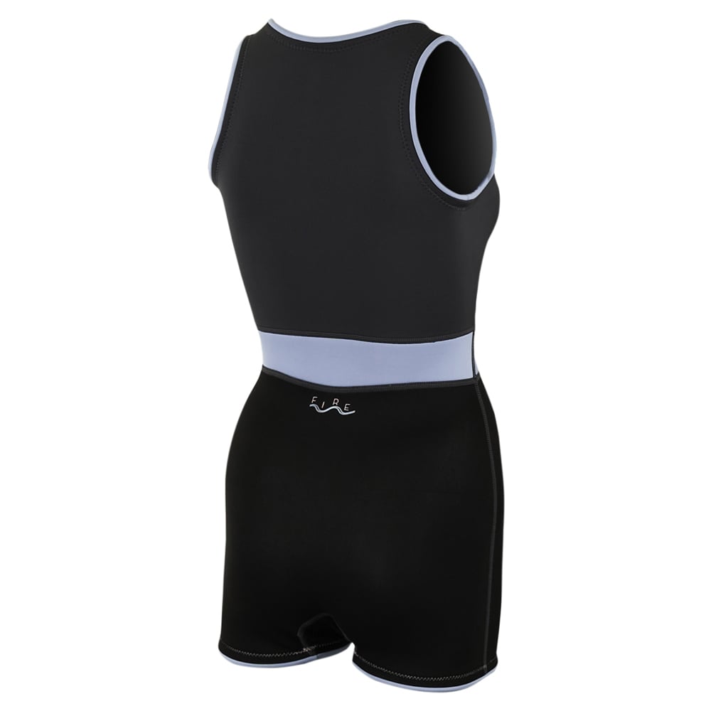 Fire sleeveless shorty 2/2 mm borstrits grijs/blauw wetsuit dames