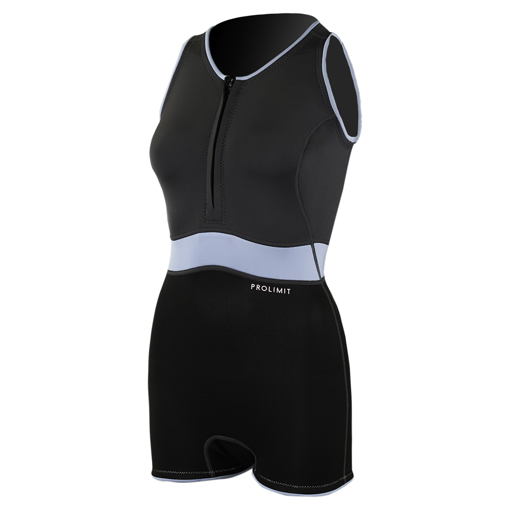 Prolimit Fire sleeveless shorty 2/2 mm borstrits grijs/blauw wetsuit dames 3