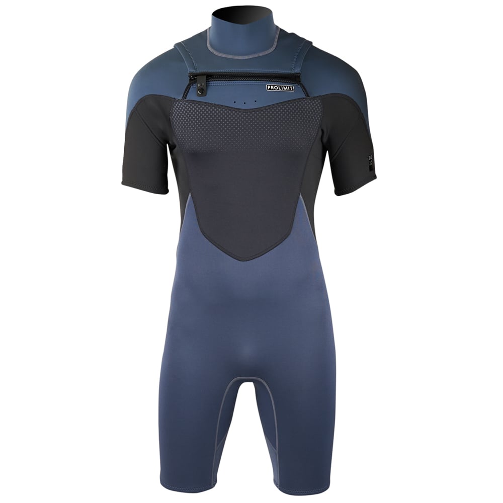 Prolimit Fusion shorty Freezip 2/2 mm borstrits misty blauw wetsuit heren 1