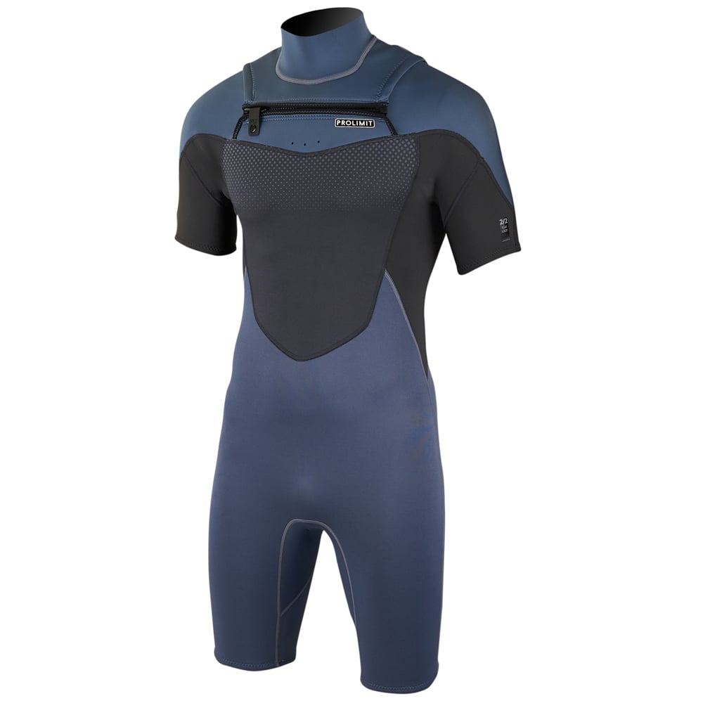 Prolimit Fusion shorty Freezip 2/2 mm borstrits misty blauw wetsuit heren 2