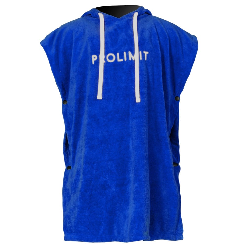 Poncho kids blauw/wit