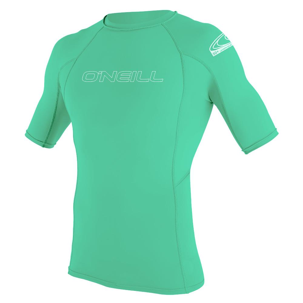 Oneill korte mouwen rash guard kind aqua blauw